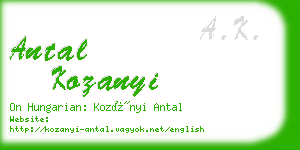 antal kozanyi business card